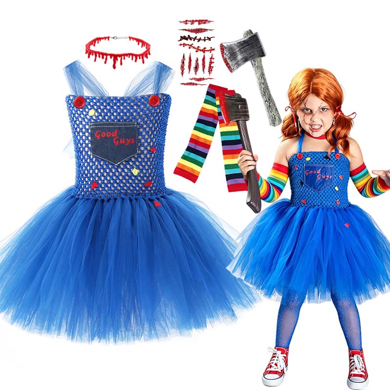 Baby Clothing Europe - Meisjes Halloween Enge Pop Cosplay Kostuum